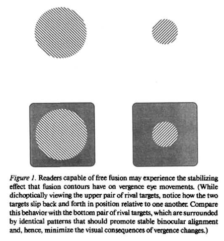 Free fusion optical illlusion vergent eye movements